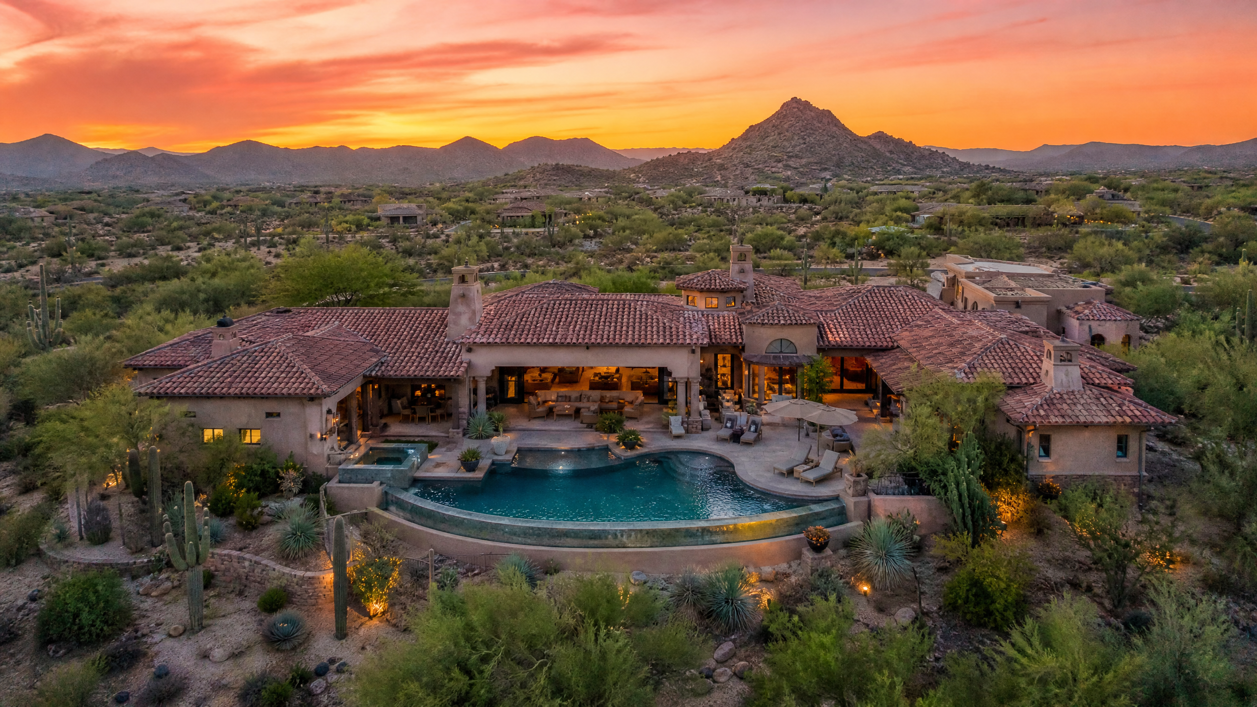 Luxury home for sale in North Scottsdale AZ with resort pool and desert mountain views